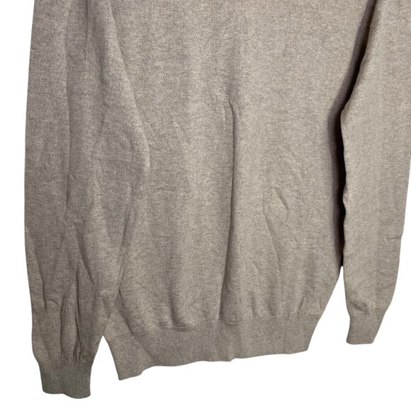 Collars & Co Sweater Mens Small Oatmeal Cashmere Blend Preppy Crew Neck NEW - Picture 7 of 11